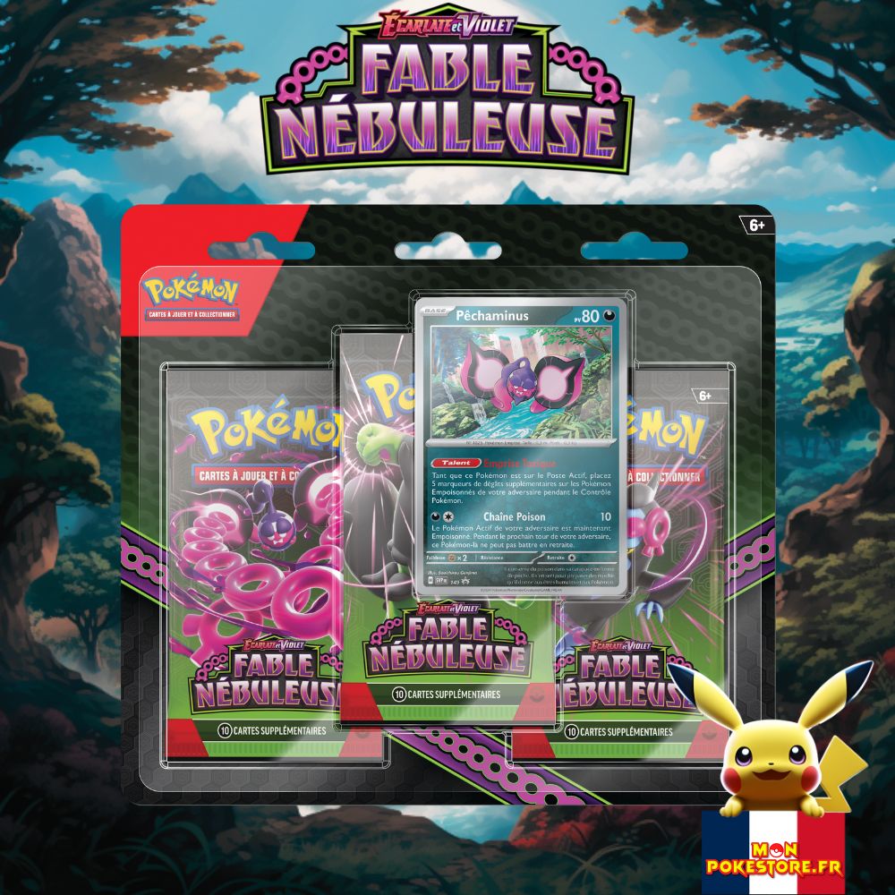 Pokémon - Tripack - Pack de 3 Boosters Écarlate et Violet EV6.5 - Fabl – Jura Geek Store Pokémon - Tripack - Pack de 3 Boosters Écarlate et Violet EV6.5 - Fabl – Jura Geek Store