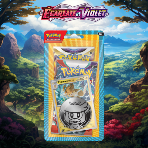 Duo Pack Pokémon de Juin 2024 contenant 1 booster Stars Etincelantes et 1 booster Ecarlate et Violet