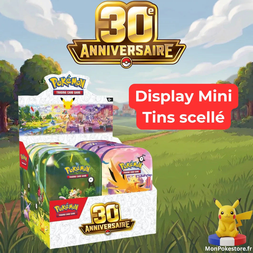 Display Scellée 10 Mini Tins 30e Anniversaire Pokémon – VF