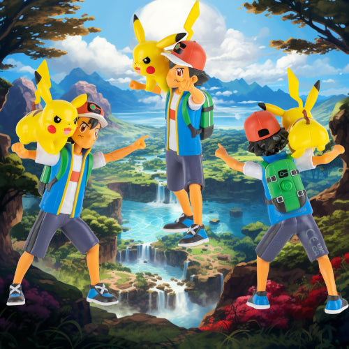 Figurines Pokemon 10cm - Sacha et Pikachu
