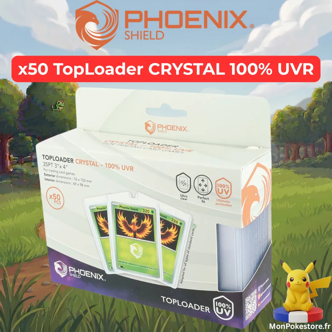 Toploader Crystal 100% UV Phoenix Shield – Pack de 50