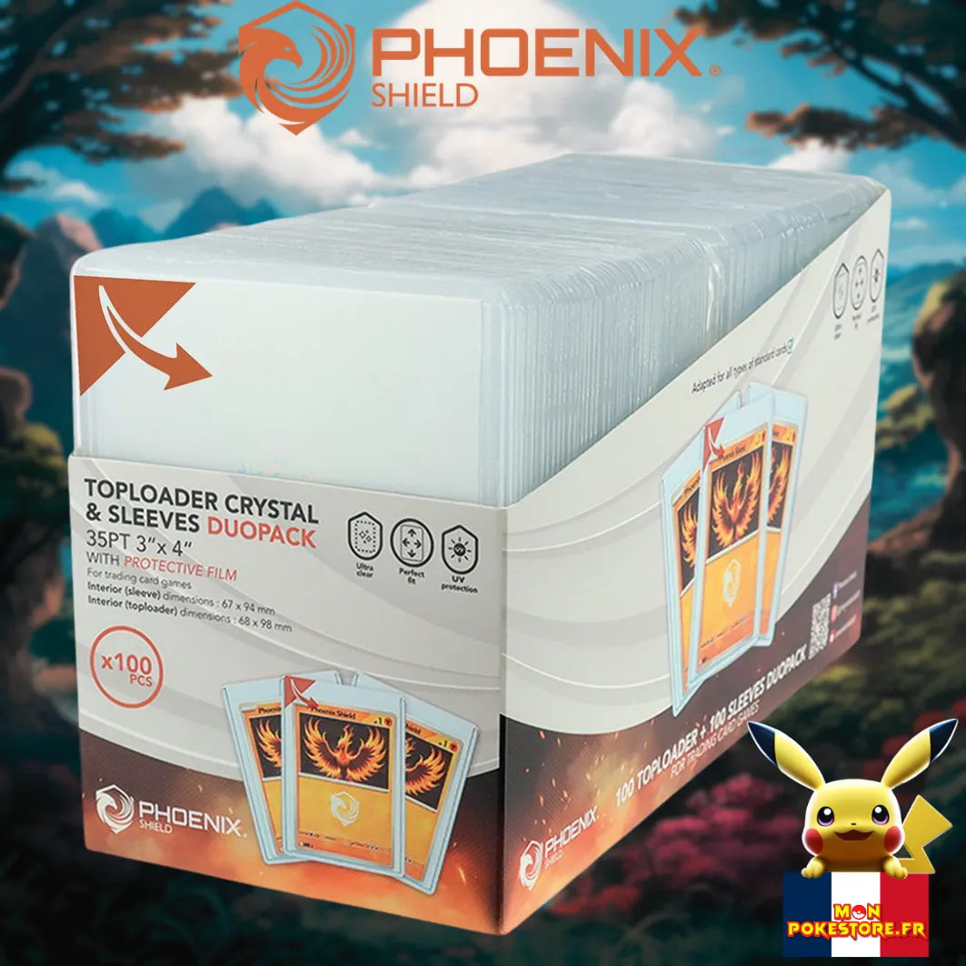 Phoenix Shield – DUOPACK x100 Toploader Crystal & Sleeves
