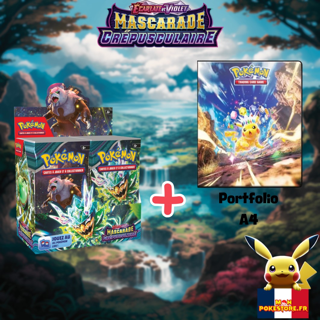 Pokemon display EV06 mascarade crepusculaire + portfolio A4 Ultra pro