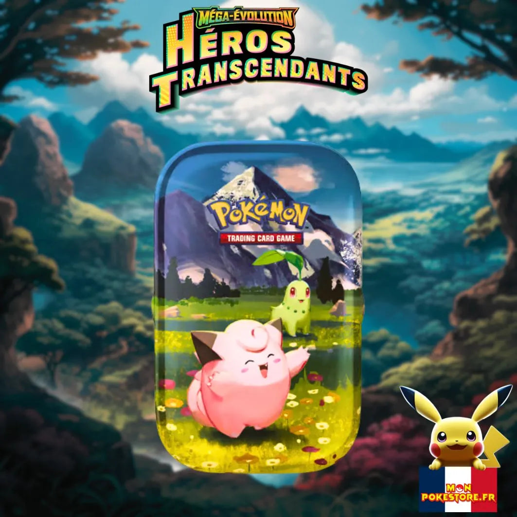 Pokémon : Mega Evolution Mini Box - Transcendent Heroes - Melofy and Germignon (1 Sticker Page, 1 Art Card and 2 Boosters Pokémon : Mega Evolution Mini Box - Transcendent Heroes - Melofy and Germignon (1 Sticker Page, 1 Art Card and 2 Boosters