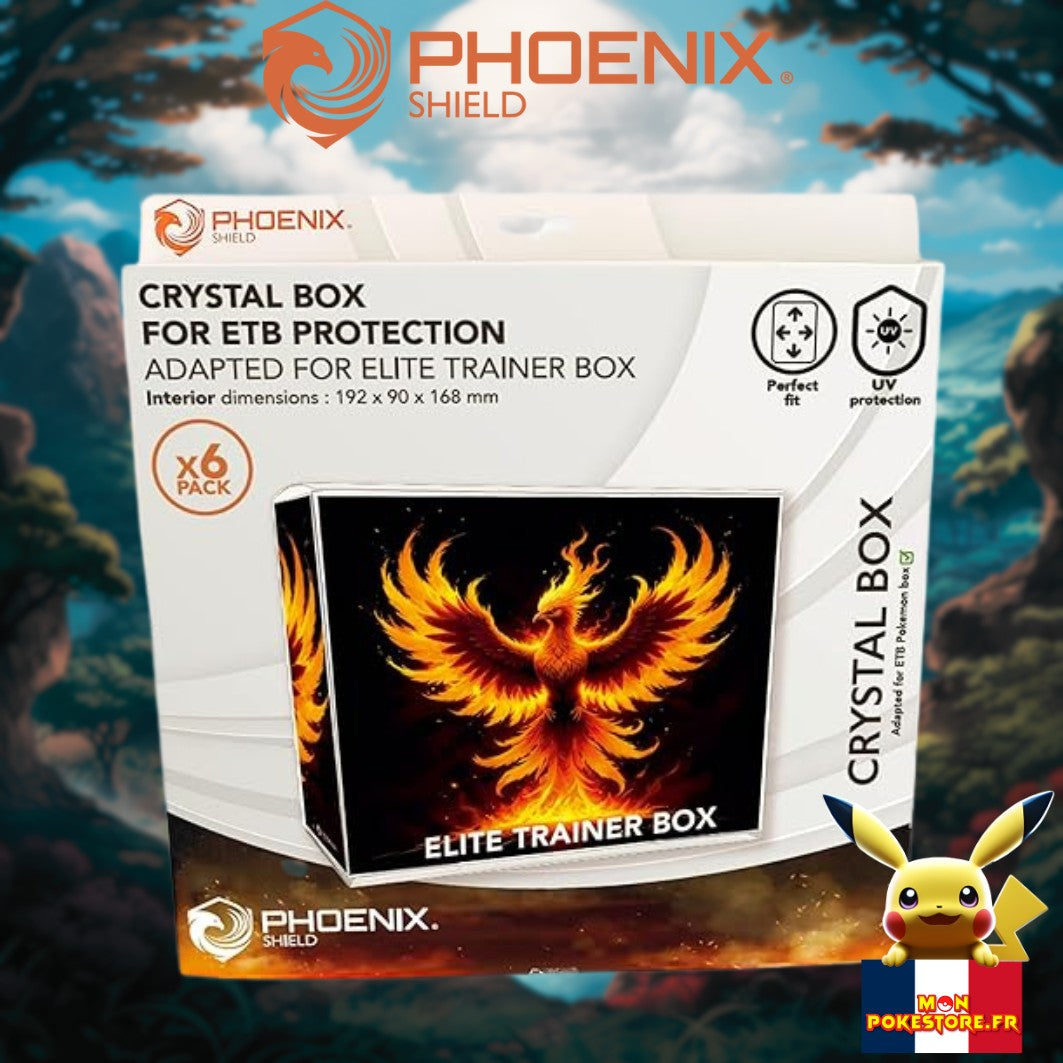 Pack 6 Crystal Box Phoenix Shield – Protection Semi-Rigide ETB Pokémon