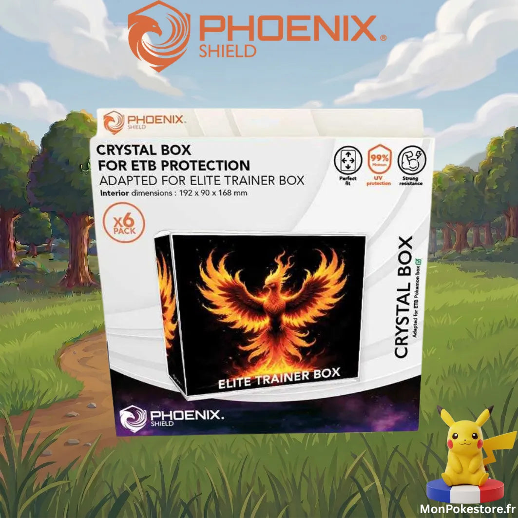 Protection Phoenix Shield – Lot de 6 Crystal Box ETB – 99% UVR