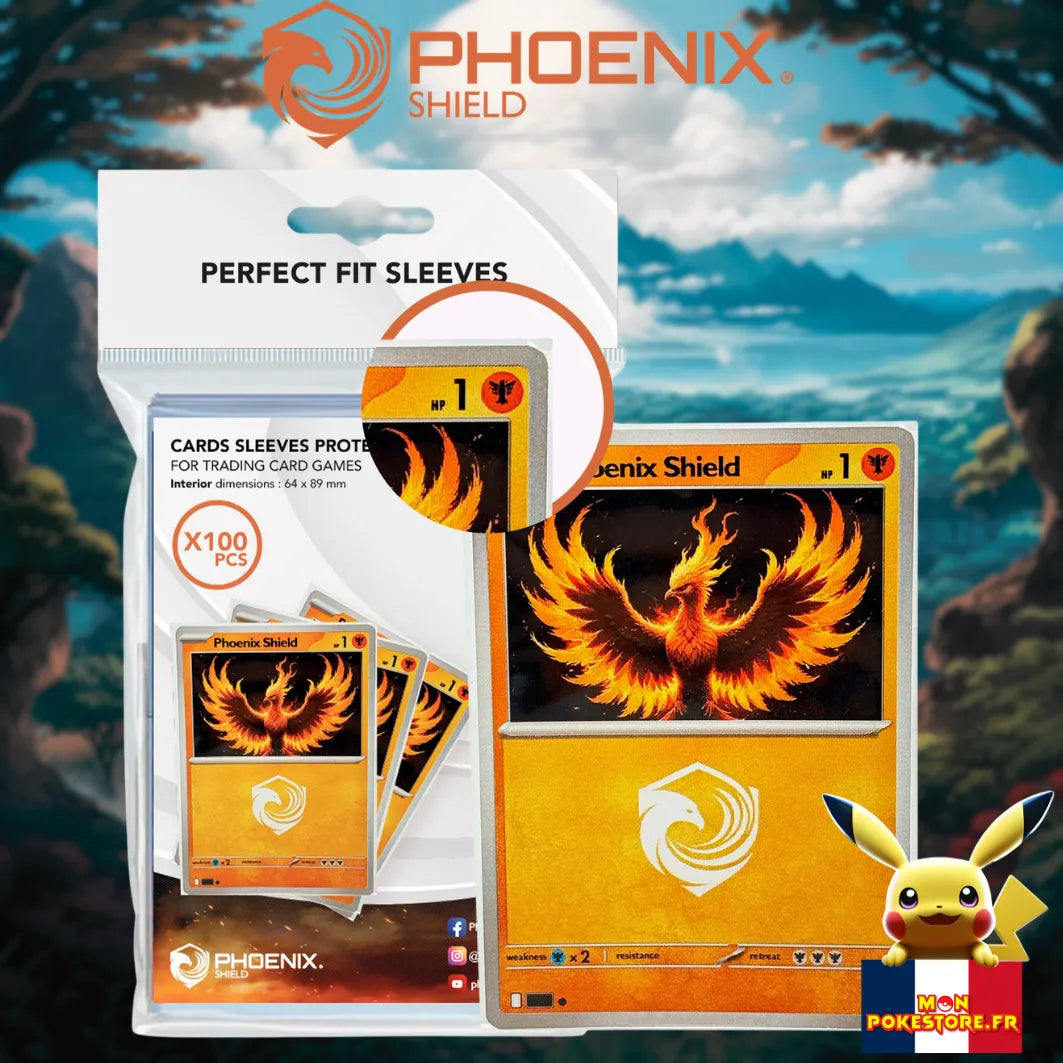 Phoenix Shield sleeve Perfect Fit Pokemon front avec zoom
