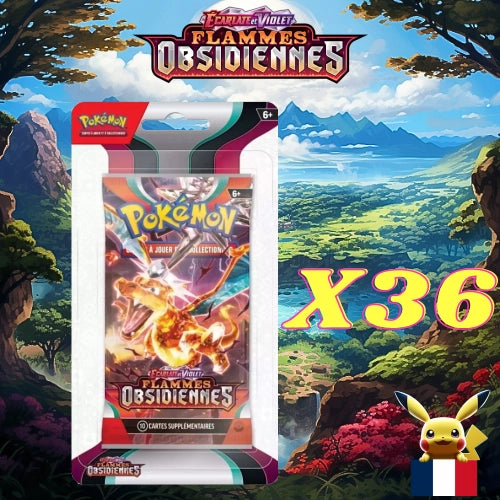 Case 36 Blister cartes Pokémon Flammes Obsidiennes EV03