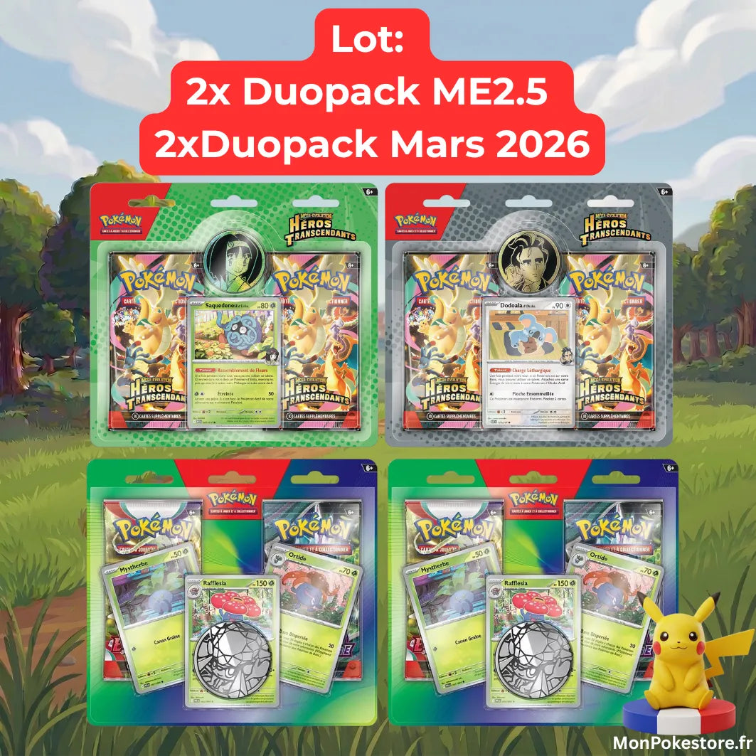 Lot Pokémon : Duopack ME2.5 + Duopack Mars 2026 – VF
