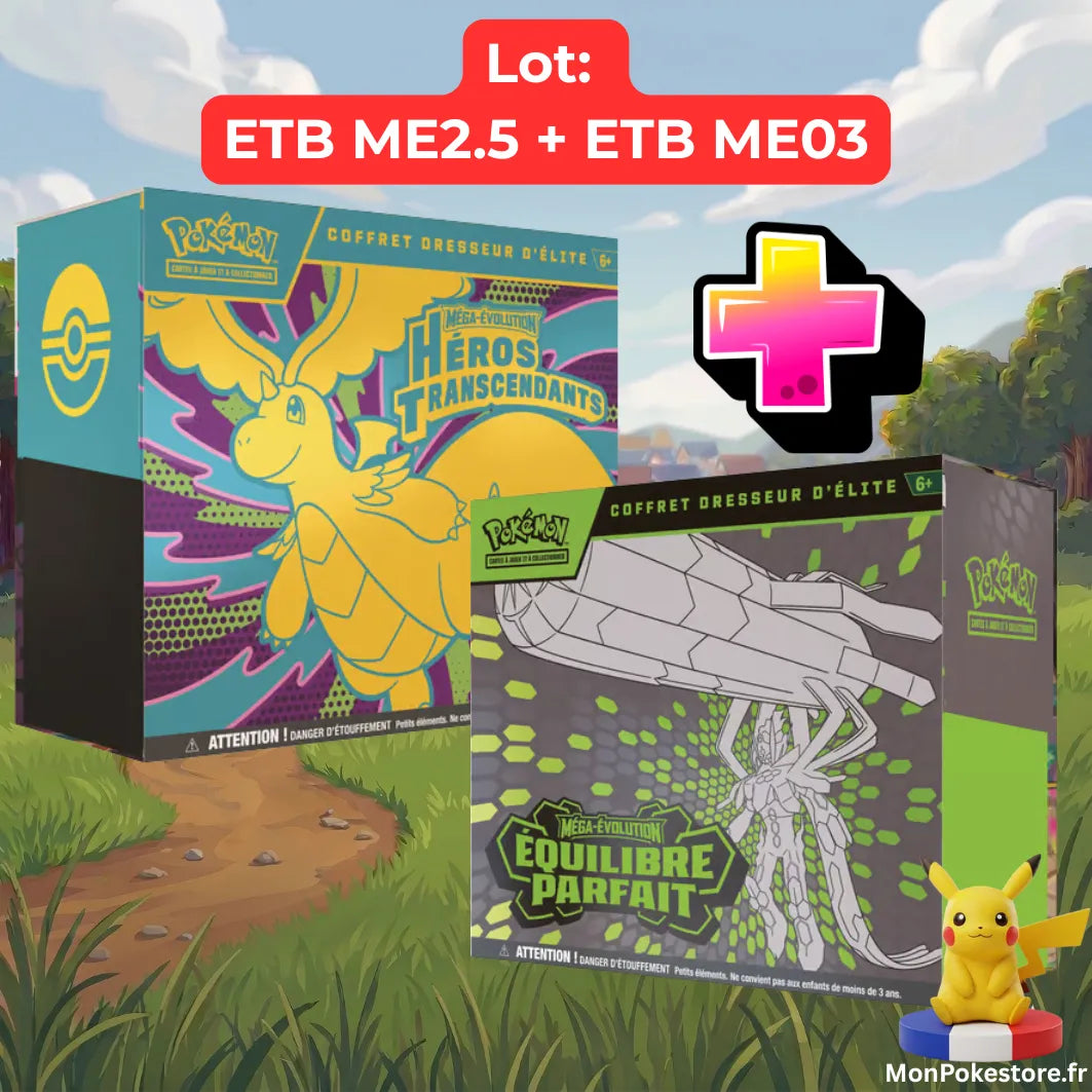 Pack 2 ETB Pokémon : 1x ME2.5 + 1x ME03 – Coffret Dresseur d'Élite VF