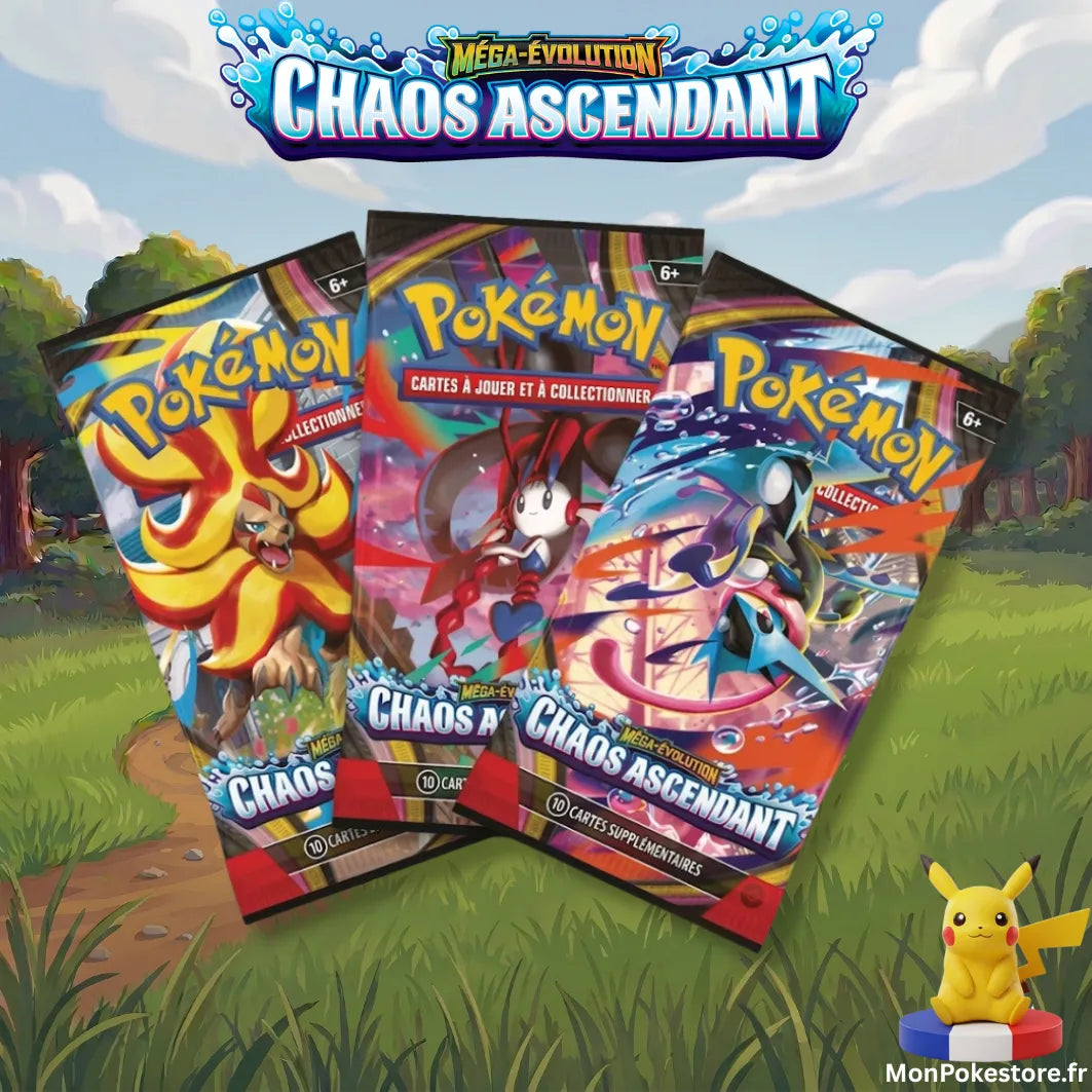 Pokémon JCC – Pack 3 Boosters Reptincel : Chaos Ascendant (ME04) – VF