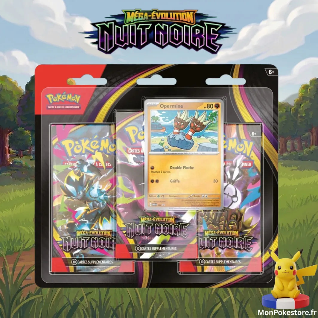[Précommande] Tripack Pokémon Nuit Noire (ME05) – 3 Boosters – VF