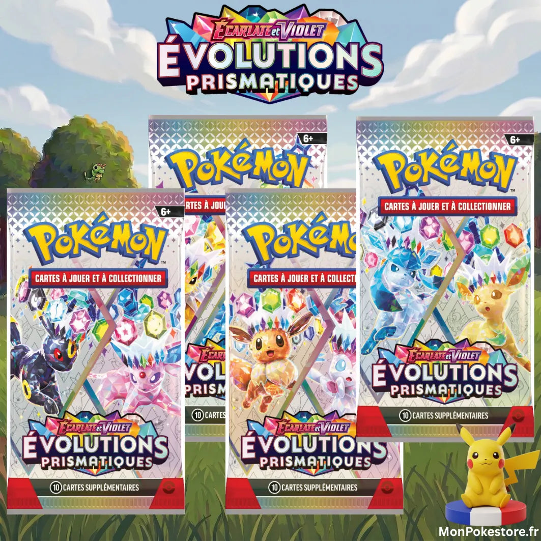 Booster Pokémon Evolution Prismatiques, 4 visuels de boosters