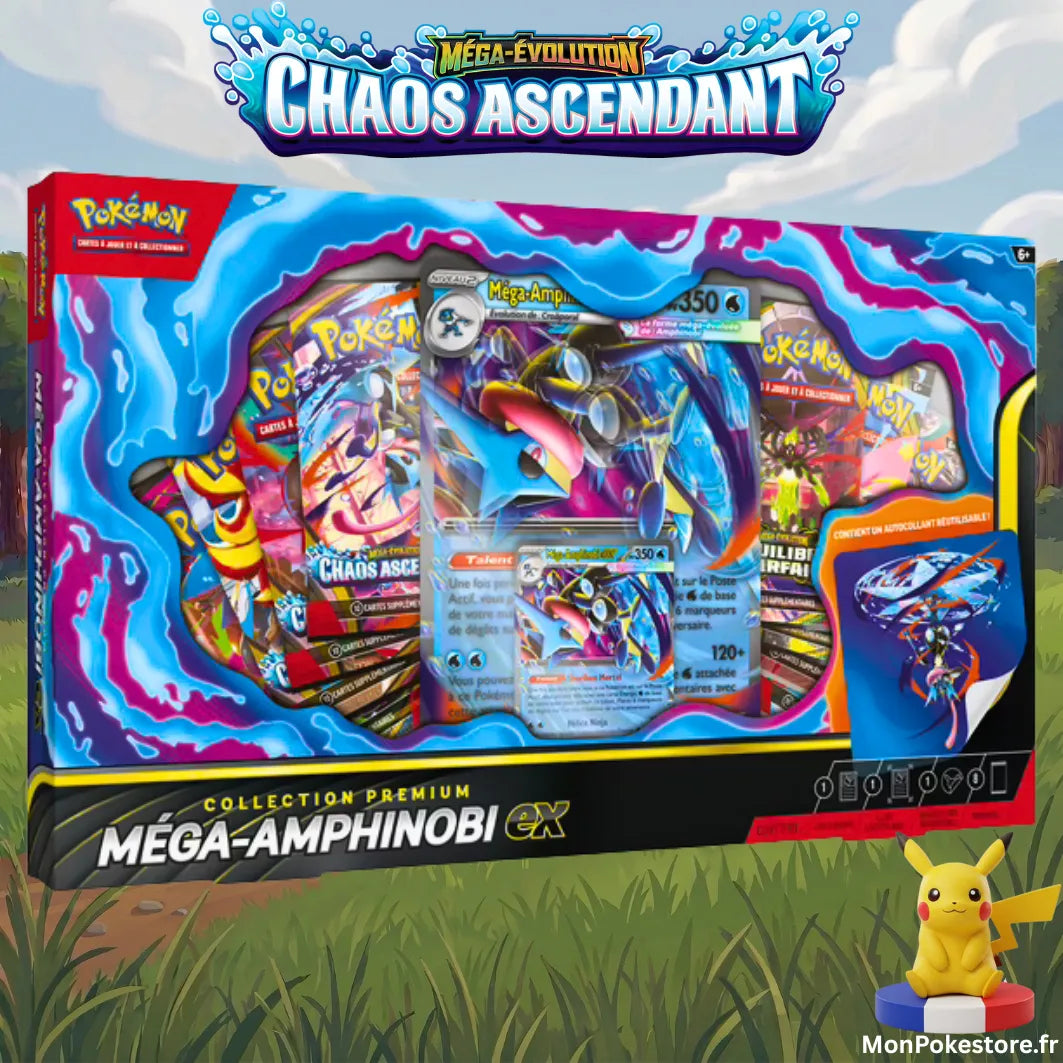 [PRECO]-Collection Premium Méga-Amphinobi-ex – JCC Pokémon – 8 Boosters – VF